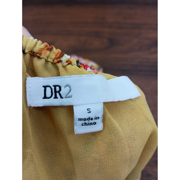 DR2 boho animal floral print vacation casual hippie balloon long sleeve S - Picture 2 of 8